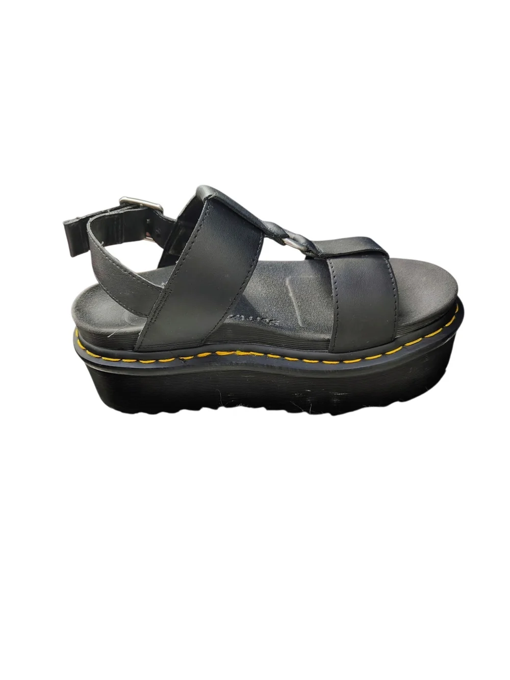 Dr. Martens Francis Women Size 6 Leather Strap Platform Sandal Black